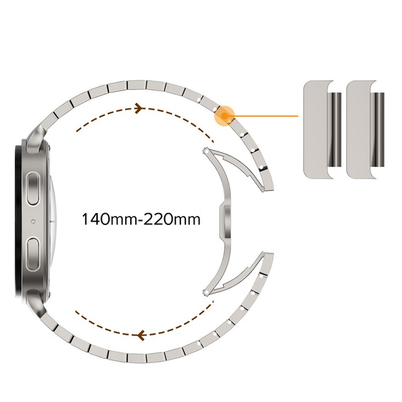 Bransoleta do Samsung Galaxy Watch 8 / 8 Classic, Tytanowa