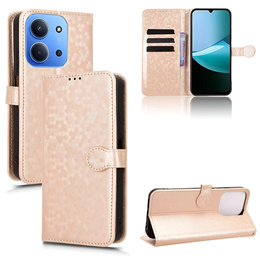 Etui z klapką do Xiaomi Redmi 15C 4G/LTE, Wallet Rhombus, złote