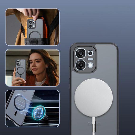 Etui do Oppo A6 Pro 5G, do MagSafe, ERBORD Matt Case, czarny