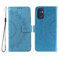 Etui z klapką do Oppo Reno7 5G, Mandala, niebieskie