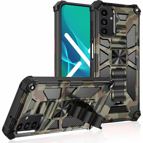 Etui pancerne do Samsung Galaxy A54 5G, z podstawką, zielone moro