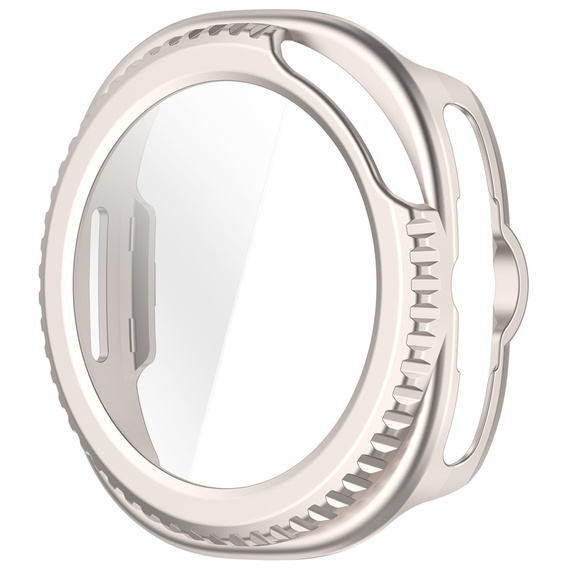 2w1 Etui + Szkło Hartowane do Samsung Galaxy Watch 8 Classic 46mm, Beżowe