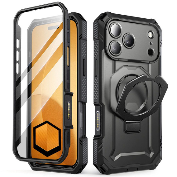 Etui Supcase do iPhone 17 Pro, Unicorn Beetle Grip Pro Mag, Black