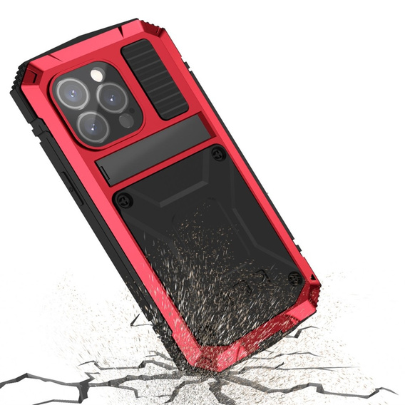 Etui do iPhone 15 Pro, R-JUST, pancerne, czerwone / czarne