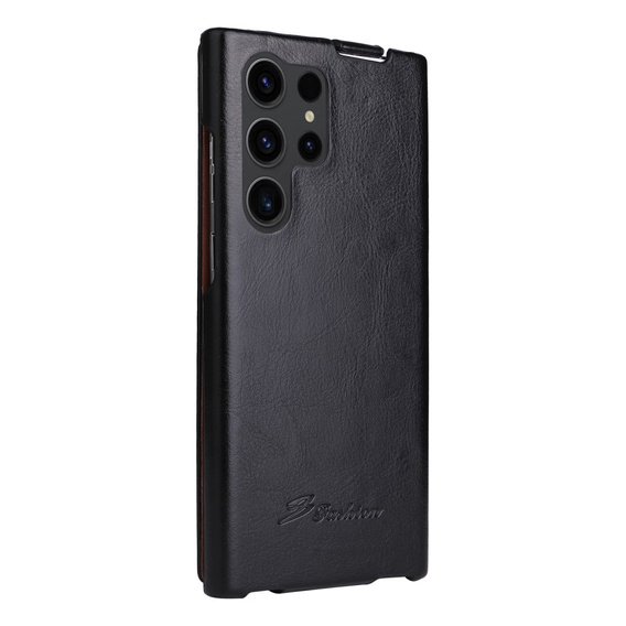 Etui do Samsung Galaxy S25 Ultra, z klapką pionową – czarne