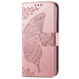 Etui z klapką do Samsung Galaxy A16 / A16 5G, Butterfly, różowe rose gold