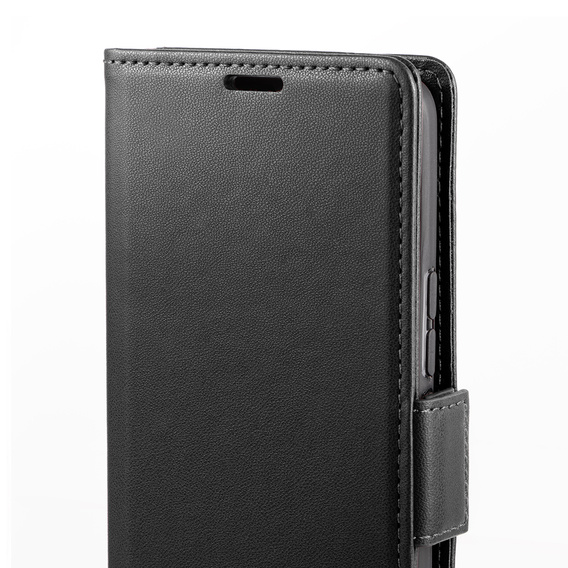 Etui do Xiaomi Redmi Note 13 5G, ERBORD Glossy Litchi, portfel z klapką, czarne