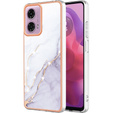 Etui ochronne do Motorola Moto G24 / G24 Power / G04, Marble Slim Case, białe