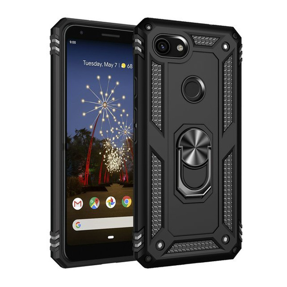 Etui pancerne do do Google Pixel 3A, Nox Case Ring, czarne