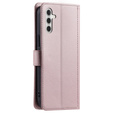 Etui z klapką do Samsung Galaxy A36 5G, Rhombus Crossbody Leather, różowe
