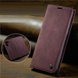 Etui CASEME do Huawei P30 Pro, Leather Wallet Case, bordowe