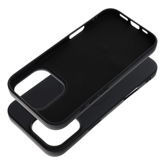 Etui do MagSafe ERBORD Silicone Mag Cover do iPhone 16 Pro Max, czarne + Szkło Hartowane 9H