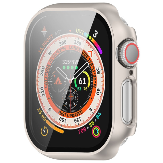 2w1 Etui + Szkło Hartowane do Apple Watch 10/11 46MM, Beżowe