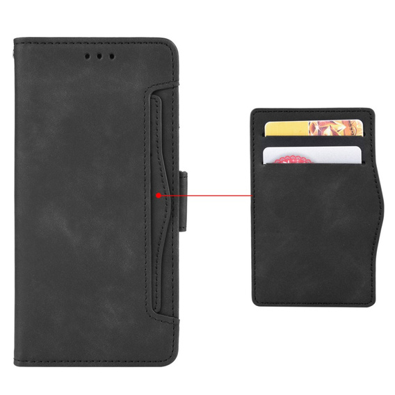 Etui z klapką do Xiaomi Poco F7 Pro, Card Slot, czarne