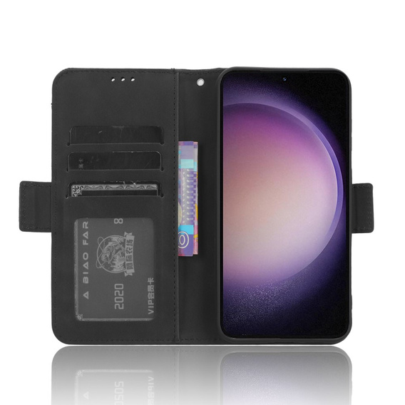 Etui z klapką do Samsung Galaxy S23 FE, Card Slot, czarne