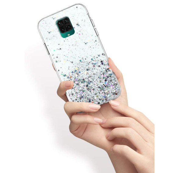 Etui do Xiaomi Redmi Note 9S / 9 Pro, Glittery, przezroczyste