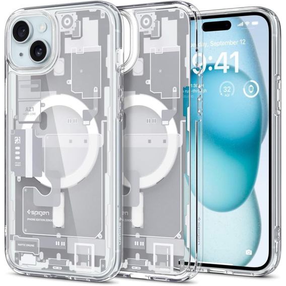 Etui z MagSafe Spigen do iPhone 15, Ultra Hybrid, Zero One, Białe