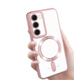 Etui do Samsung Galaxy S23, Electro MagSafe, różowe rose gold + Szkło na ekran