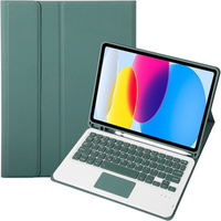 Etui z klawiaturą do iPad 11" 2025 A16 (11 gen.) / iPad 10.9" 2022 (10 gen.), TouchPad Pen Slot, ciemnozielone