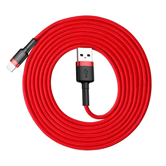 Baseus Cafule – kabel USB-A do Lightning 1 m 2,4A - czerwony