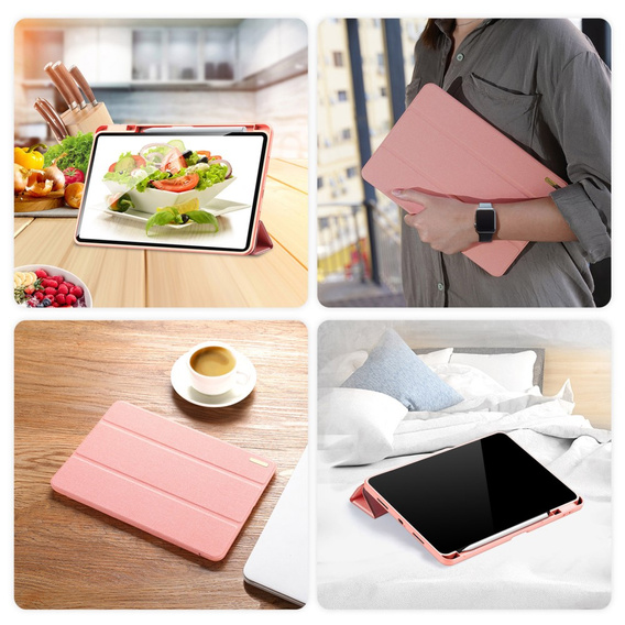 Etui do Samsung Galaxy Tab S9+ 12.4", Dux Ducis Domo, różowe rose gold