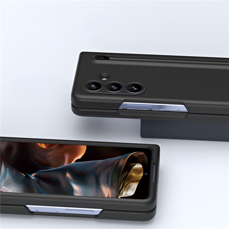 Galaxy Z Fold7 – etui ze szkłem ochronnym na zewnętrzny ekran, czarne
