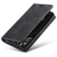 Etui do iPhone 17 Pro Max, ERBORD Vintage portfel z klapką, czarne