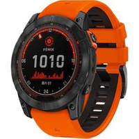 Pasek Silikonowy QuickFit do Garmin Fenix 22mm, Pomarańczowy / Czarny