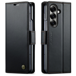 Etui z klapką CASEME do Samsung Galaxy Z Fold7 5G Litchi Wallet – czarne