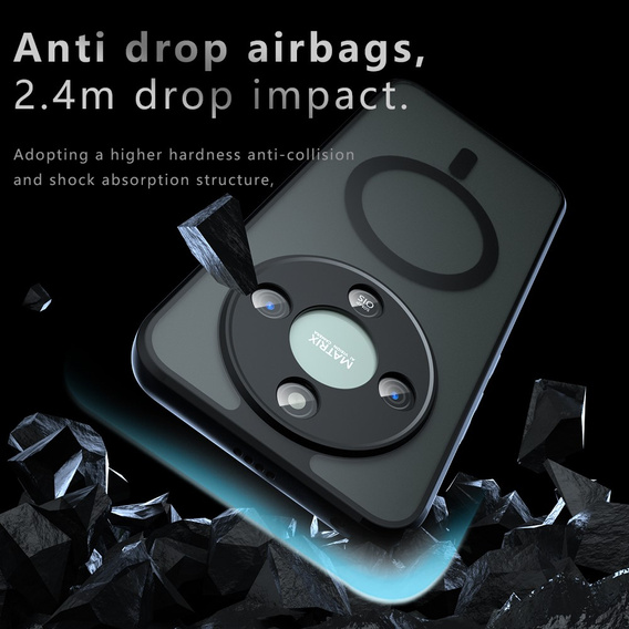 Etui do Honor Magic 8 Lite, Matt Case, do MagSafe, czarne