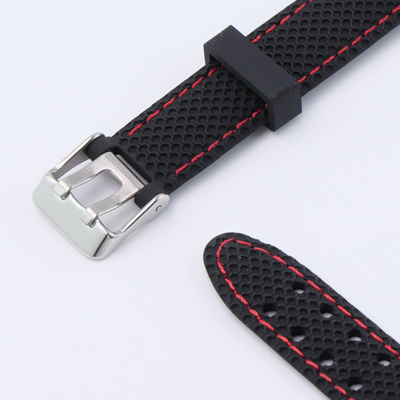 Pasek Silikonowy do Xiaomi Smart Band 10 / 9 / 8, Czarny / Czerwony