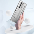 Etui ochronne PC z podstawką i ochroną zawiasu do Samsung Galaxy Z Fold6 5G – srebrne