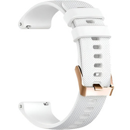 Pasek Silikonowy Uniwersalny 18mm, ze złotą klamrą, Biały
