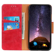 Etui z klapką do Samsung Galaxy S25 Edge, skórzane, czerwone