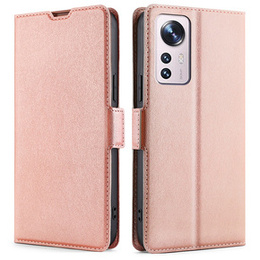 Etui z klapką do Xiaomi 12 Pro, Wallet, różowe rose gold