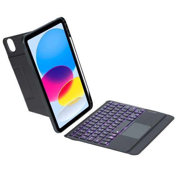 Etui z klawiaturą Bluetooth i touchpadem do iPad 11" 2025 A16 (11 gen.) / iPad 10.9" 2022 (10 gen.) – czarne