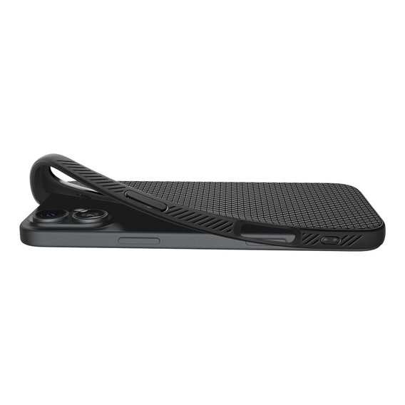 Etui Spigen do iPhone 16 Plus, Liquid Air, czarne + Szkło Hartowane 9H