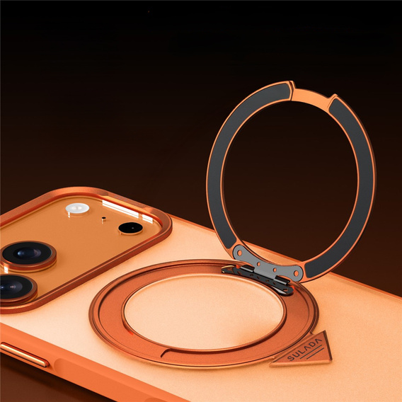 Etui SULADA Magnetic Matte z podstawką do iPhone 17 Pro – pomarańczowy
