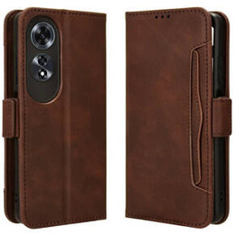 Etui z klapką do Oppo A60, Card Slot, brązowe