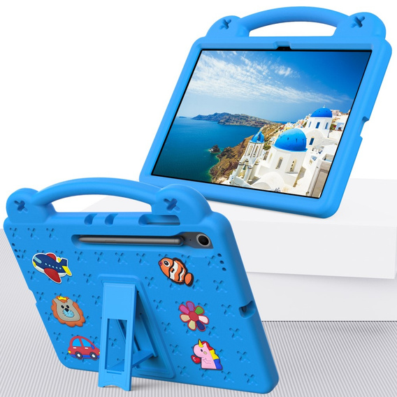 Etui dla dzieci Samsung Galaxy Tab S10 FE+, Pianka EVA, z Podstawką i Uchwytem – Niebieskie