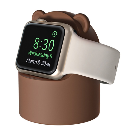 Silikonowa podstawka do ładowania ładowania Apple Watch 1/2/3/4/5/6/7/8/9/10/11/SE/Ultra 1/2/3, Brązowa