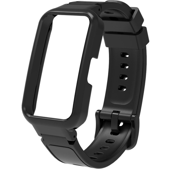 Pasek Silikonowy + Etui do Huawei Band 8 / Huawei Band 9, Czarny