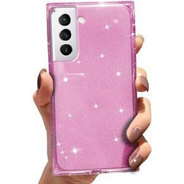 Etui Square Glitter do Samsung Galaxy S21, Rose Gold