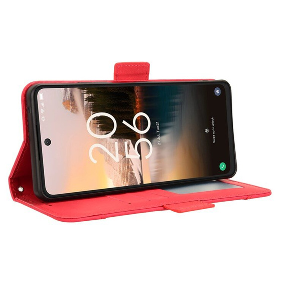 Etui z klapką do TCL 40 NxtPaper, Card Slot, czerwone