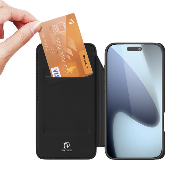 Etui z klapką Dux Ducis do iPhone 17 Pro Max, Skin Pro, czarne