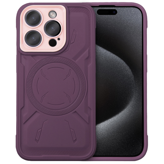 Etui do iPhone 15 Pro, ERBORD Armor Mag do MagSafe, bordowe
