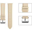 Pasek Skórzany Uniwersalny 20mm, ze srebrną klamrą, Beżowy