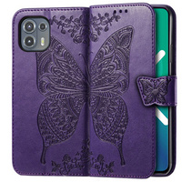 Etui z klapką do Motorola Edge 20 Lite, Butterfly, fioletowe