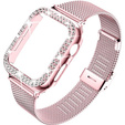 Bransoleta + Etui z Diamentami do Apple Watch 10/11 42mm, Różowa