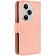 Etui z klapką do Honor 400 Pro 5G, Card Slot, różowe